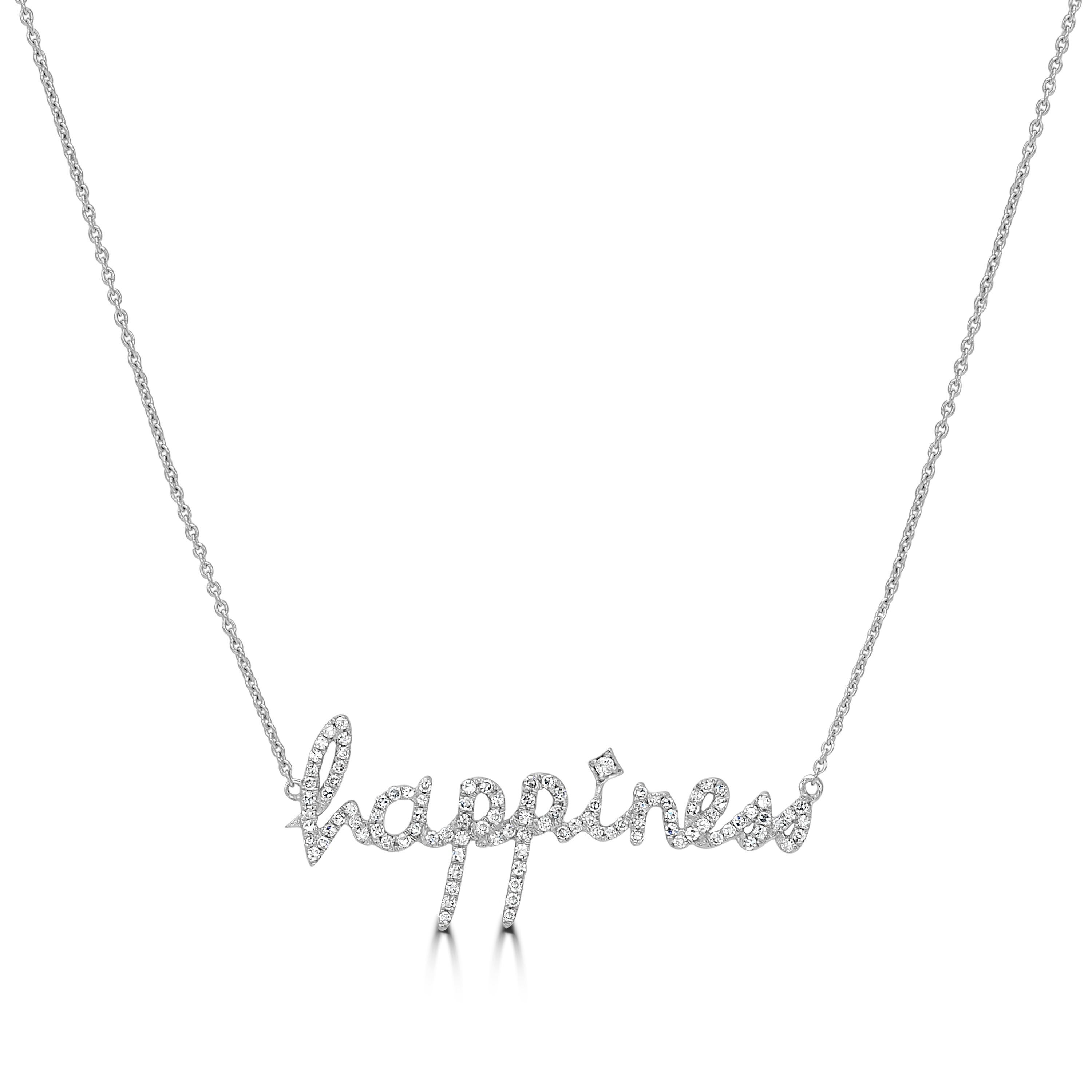 Inspire happiness wherever you go when you wear this Luxle 14k gold diamond necklace. This pendant necklace is made of 14K White Gold and comes with rolo gold chain. It is set with 0.30 carats of round full-cut and single-cut diamonds.

Please