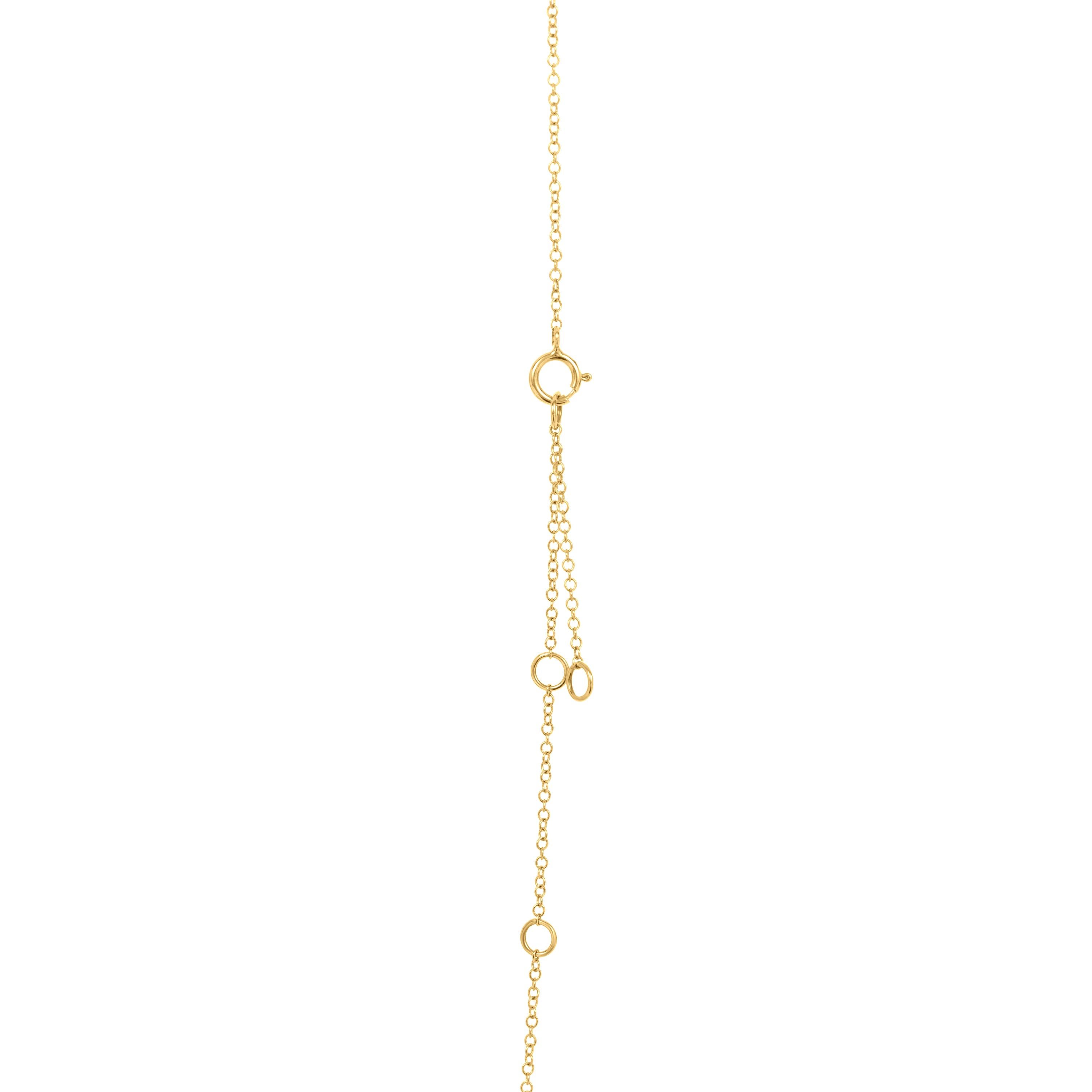 Luxle 1/3cttw. Double Strand Diamond Square Cluster Necklace in 14k Yellow Gold In New Condition For Sale In New York, NY