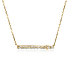 Luxle 1/5 Carat T.W. Round Diamond Bar Necklace in 14k Yellow Gold