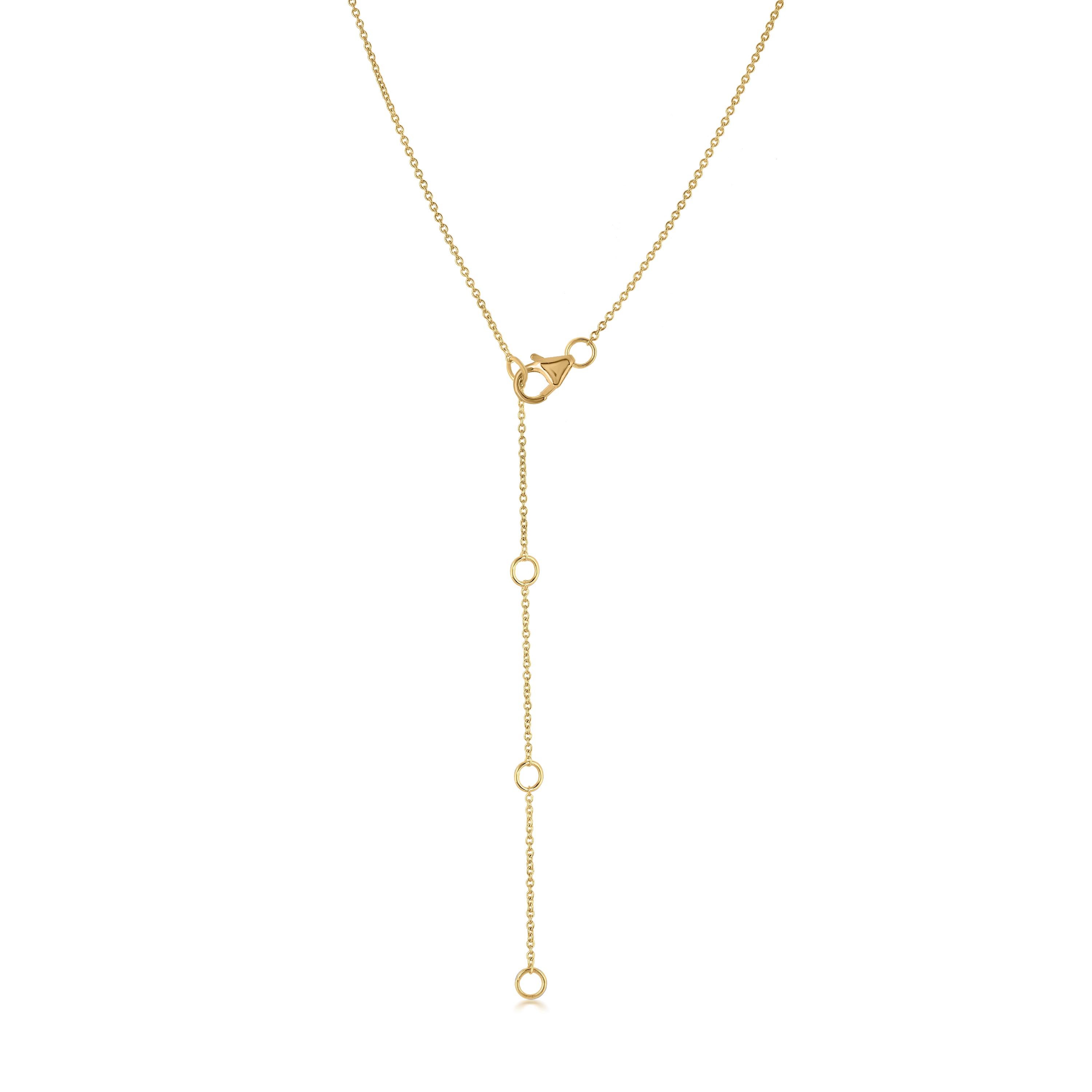 Luxle 1/5 Carat T.W. Round Diamond Bar Necklace in 14k Yellow Gold In New Condition For Sale In New York, NY