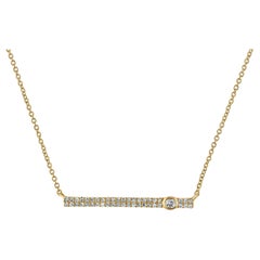 Luxle 1/5 Carat T.W. Round Diamond Bar Necklace in 14k Yellow Gold