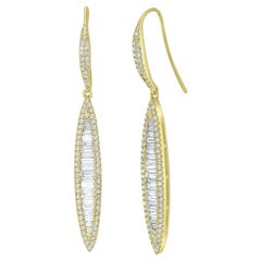Luxle 1.03 Ct T.W Natural Diamond Earrings in 18k Yellow Gold