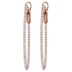 Luxle 1.05 Carat T.W Diamond Hoop Earrings in 18k Rose Gold