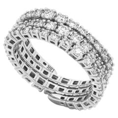 Luxle 1.25 Carats Round Diamond Adjustable Spiral Ring in 18k White Gold
