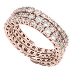 Luxle 1.40cttw Natural Diamond Flexible Spiral Ring in 18k Rose Gold
