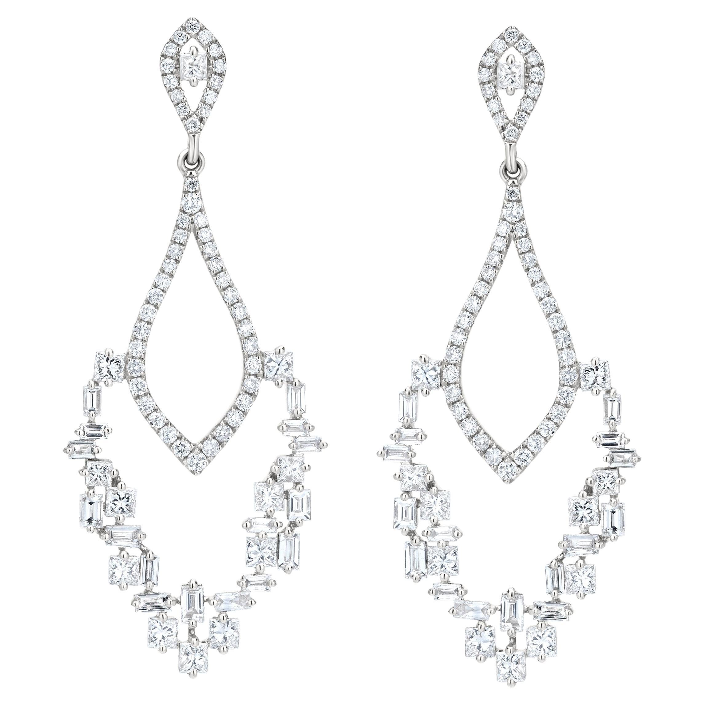Luxle 1,4 cttw. Diamant-Ohrringe aus 18k Weißgold