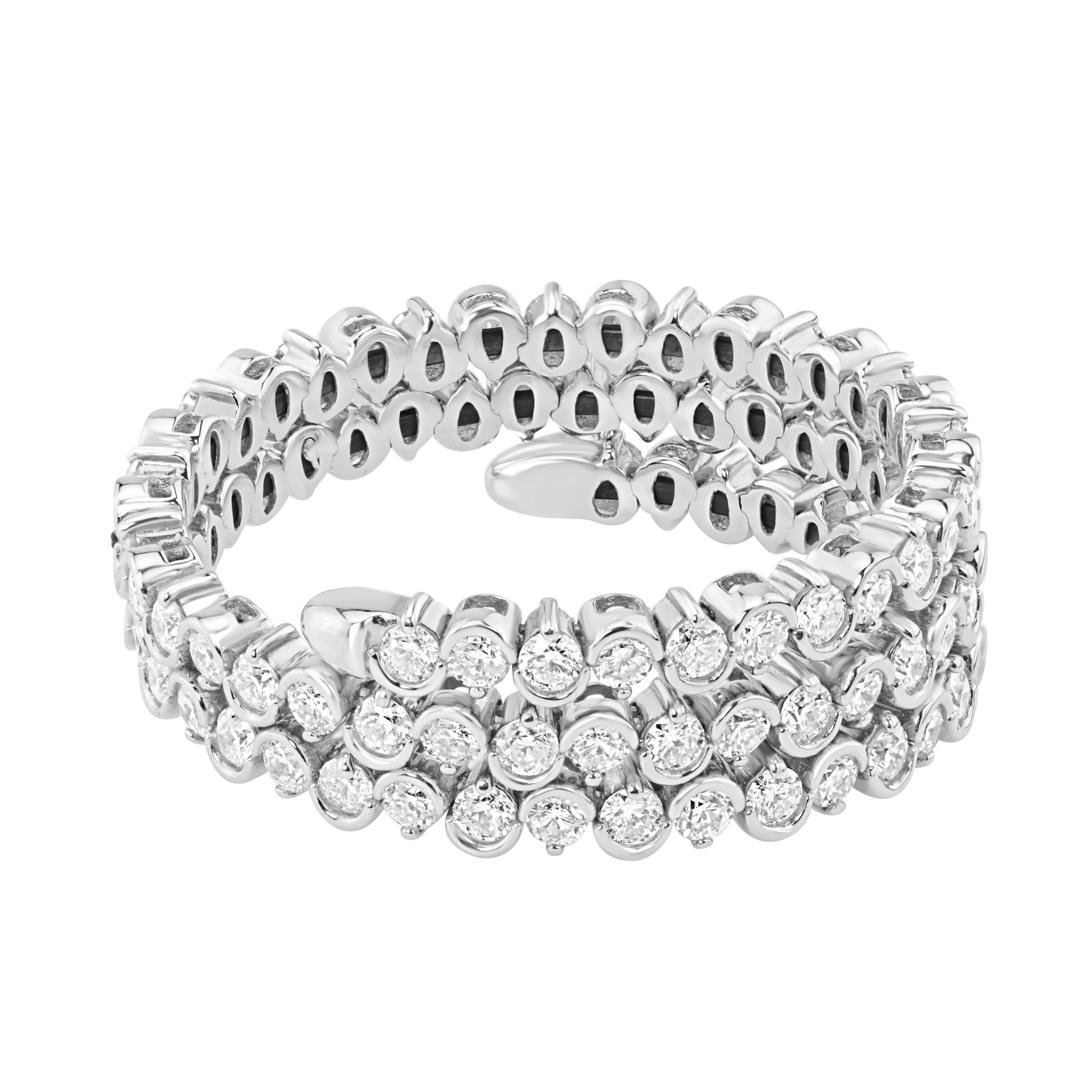 Round Cut Luxle 1.40 Carat T.W Round White Diamond Wedding Ring 18k White Gold For Sale