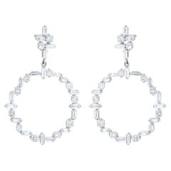 Luxle Pendientes colgantes de oro blanco de 14 quilates con un diamante natural de 1,50 qt