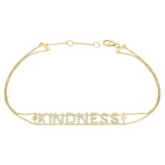 Luxle 14k Gold 1/3 Carat T.W. Diamond "Kindness" Bracelet