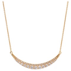 Luxle Or 14 carats 3/4 carat T.W. Collier à barres courbes en diamants