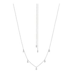 Luxle 14K White Gold 3/8 Carat T.W. Sleek Diamond Charm Necklace