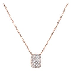 Collar Luxle de 15 pulgadas con diamantes redondos naturales de 0,25 quilates en oro rosa de 18 quilates