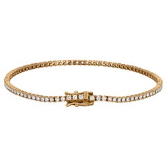 Luxle 1,6 ct. pt. Bracelet tennis en or jaune 18 carats avec diamants ronds