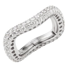 Luxle 1.78 Carat T.W Round Diamond Adjustable Band Ring in 18k White Gold