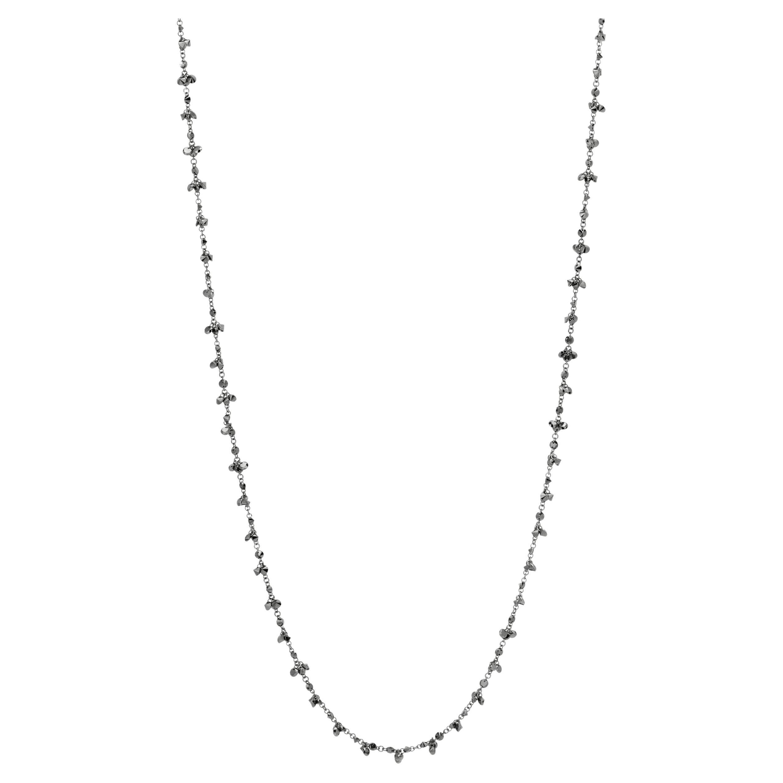 Lithos 18K White Gold Black Rhodium Plated Ruby and Diamond Necklace For Sale at 1stDibs