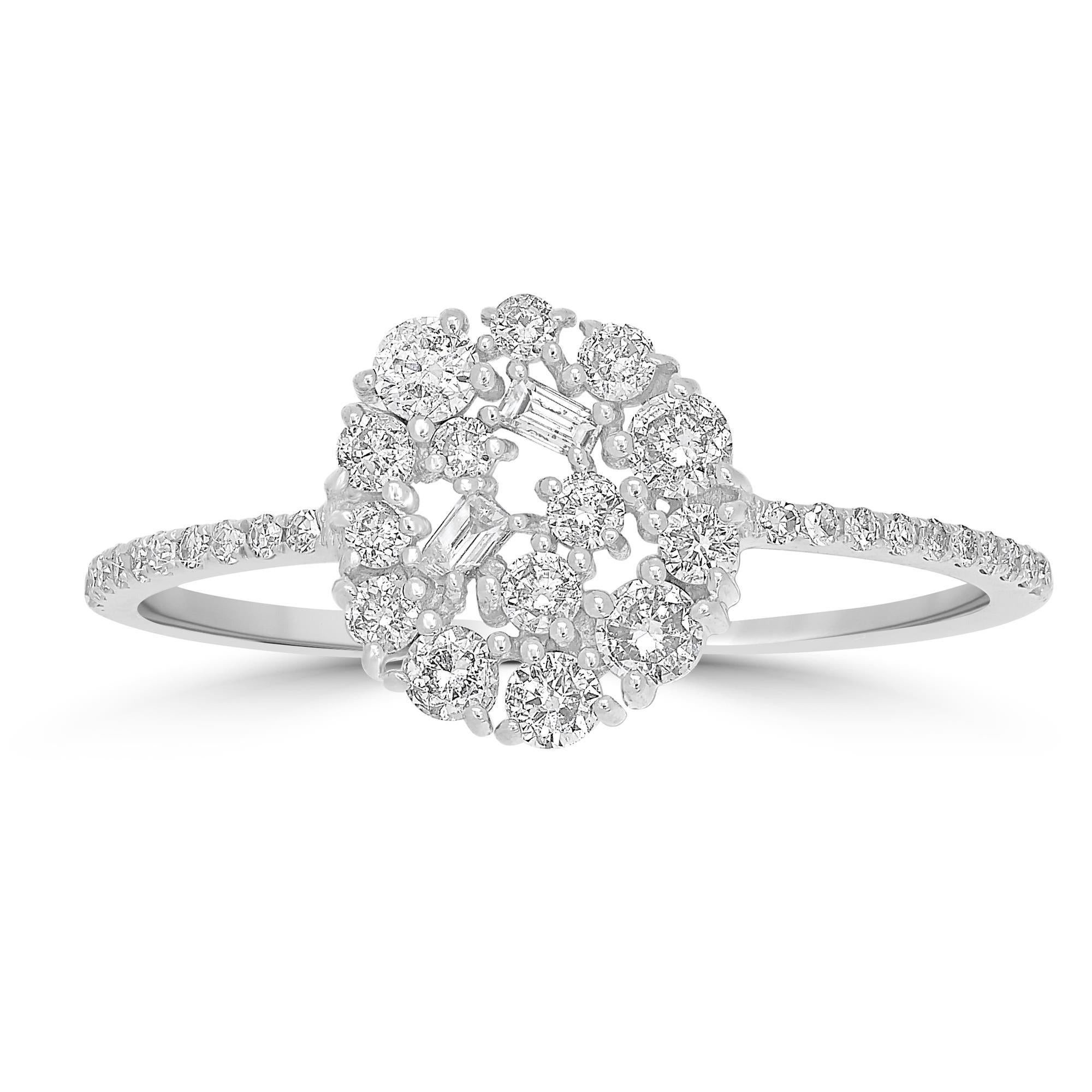 For Sale:  Luxle 3/8 Carat T.W. Diamond Cluster Ring in 14k White Gold 2