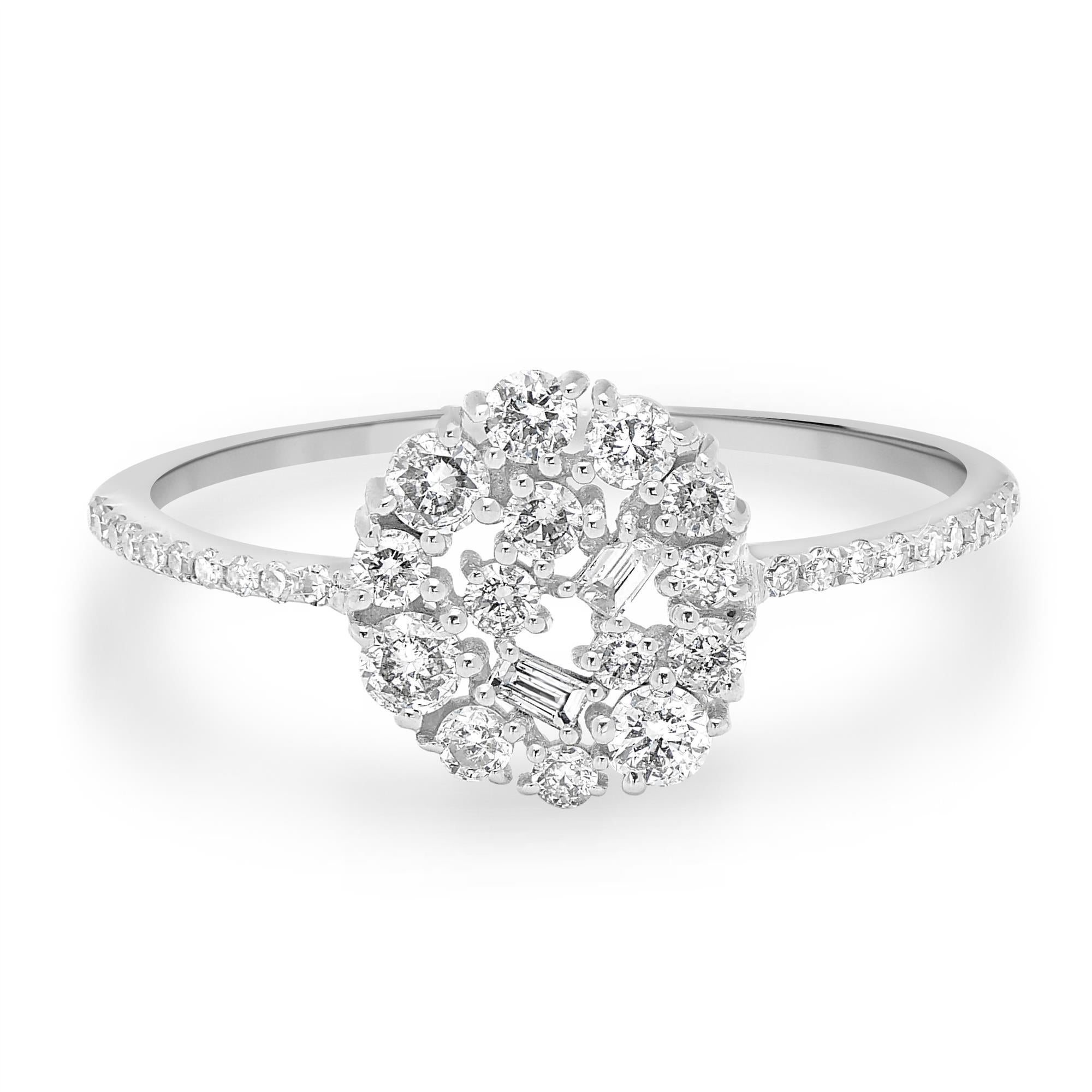 For Sale:  Luxle 3/8 Carat T.W. Diamond Cluster Ring in 14k White Gold 7
