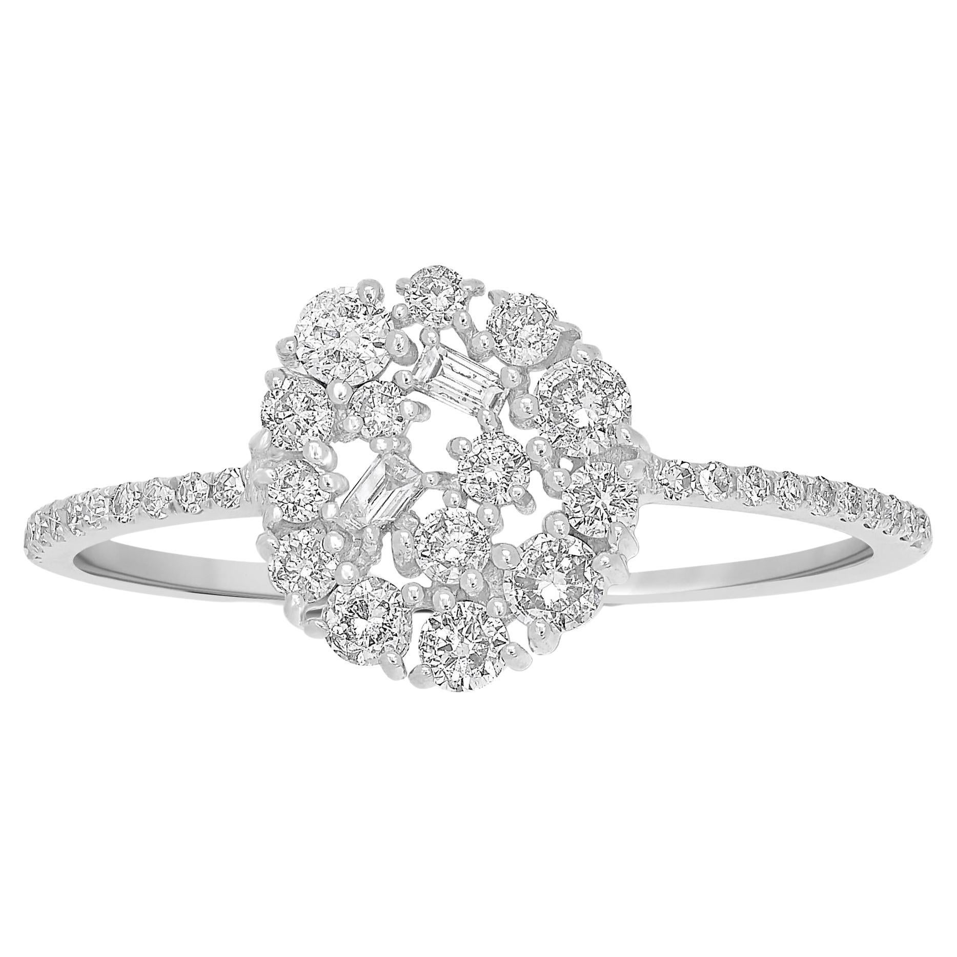 For Sale:  Luxle 3/8 Carat T.W. Diamond Cluster Ring in 14k White Gold