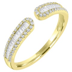 Luxle .33 Cttw Natürlicher Diamant-Manschettenring Größe 8 in 14Kt Gelbgold