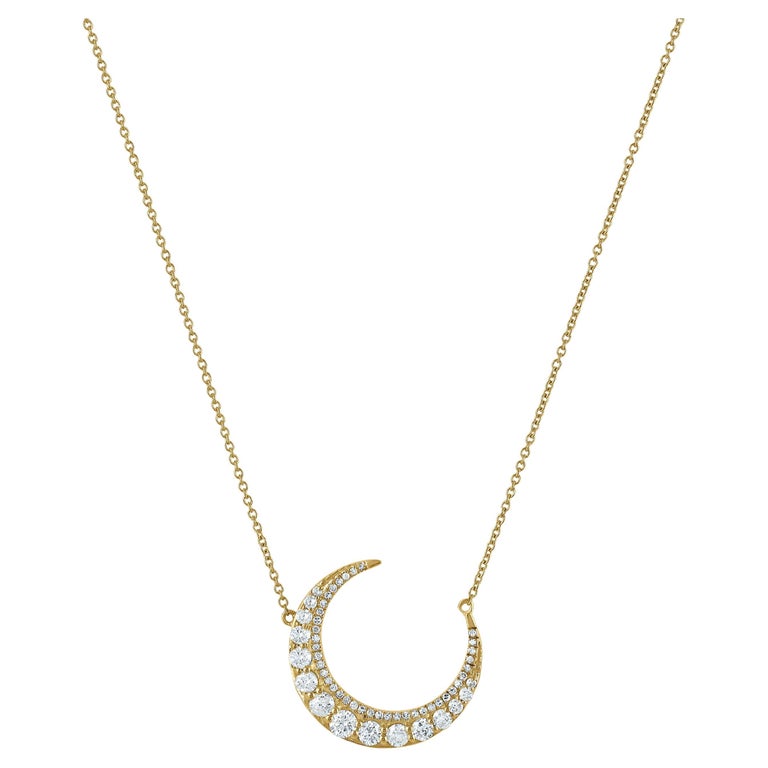 Buy 14k Yellow Gold Upside Down Moon Necklace Horse Shoe Online in India 