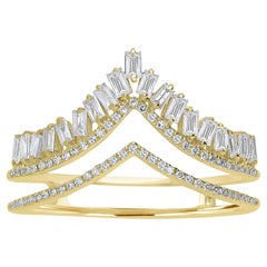 Luxle 5/8 Carat T.W. Diamond Crown Ring in 14k Yellow Gold