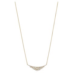 Luxle .83cttw. Diamond Bar Pendant Necklace in 18k Yellow Gold