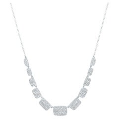 Luxle Classic 0.89cttw Diamond Statement Necklace in 14k White Gold