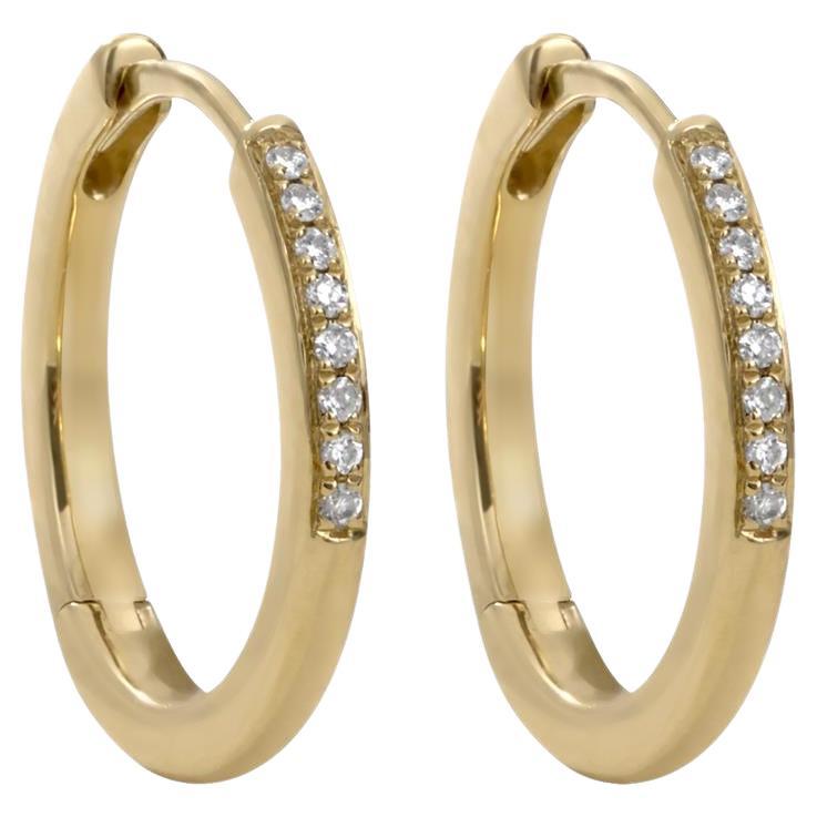 Luxle Natural Diamond Huggie Earrings in 18K Gold