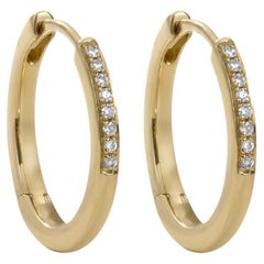 Luxle Natural Diamond Huggie Earrings in 18K Gold