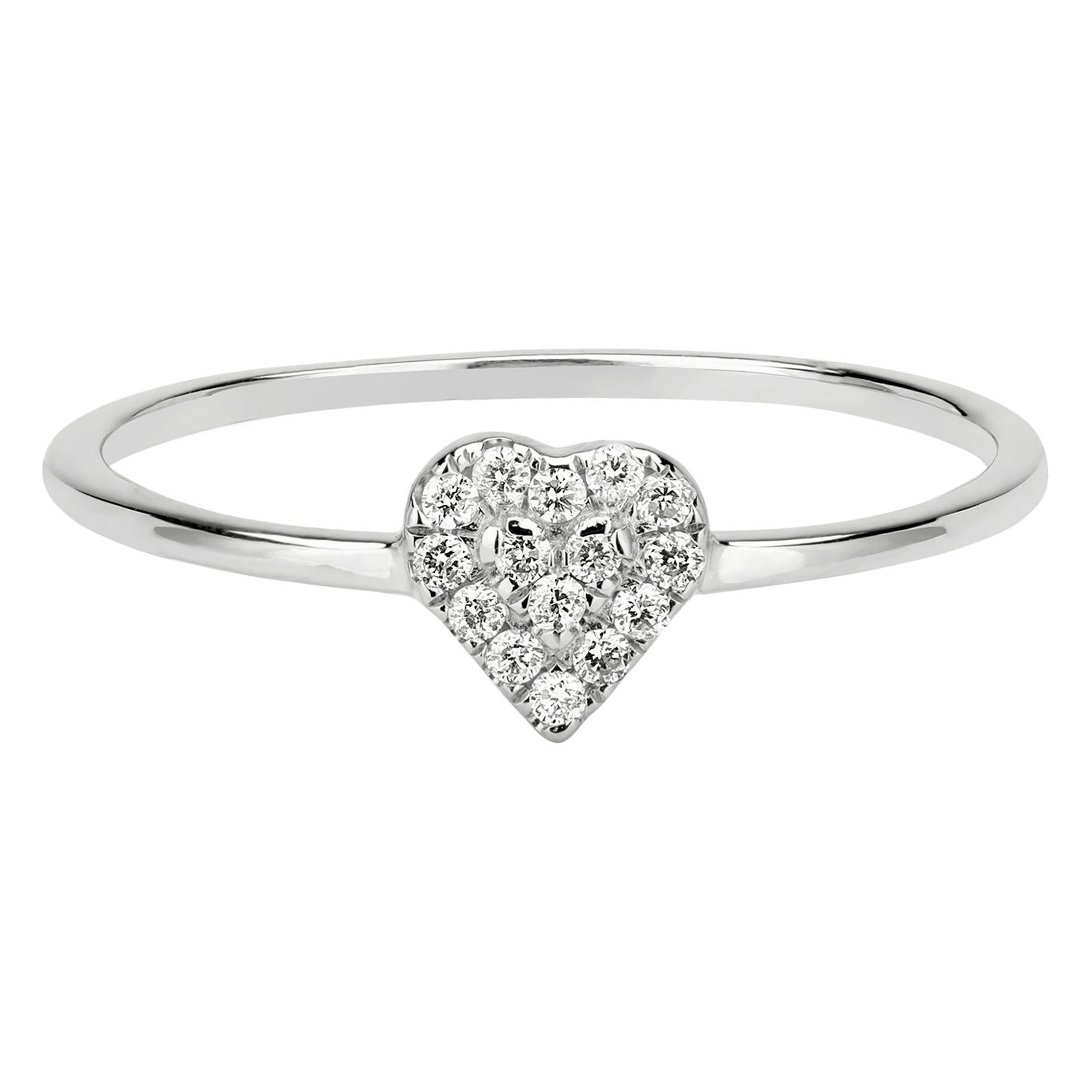 Diamant-Herzring von Luxle aus 18 Karat Weißgold