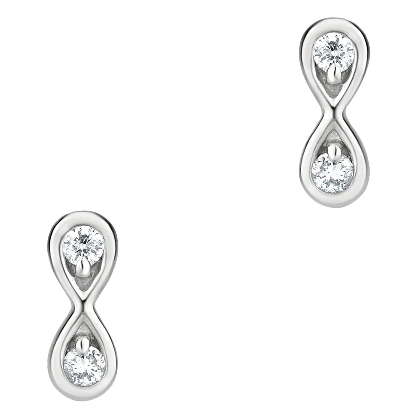 Luxle Diamond Infinity-Ohrstecker aus 18 Karat Weißgold