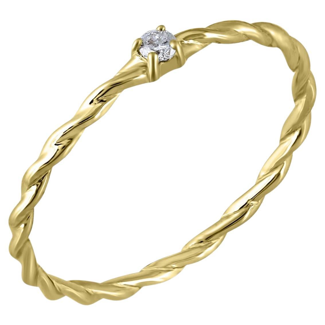 Luxle Bague de fiançailles solitaire en or jaune 14 carats avec diamants