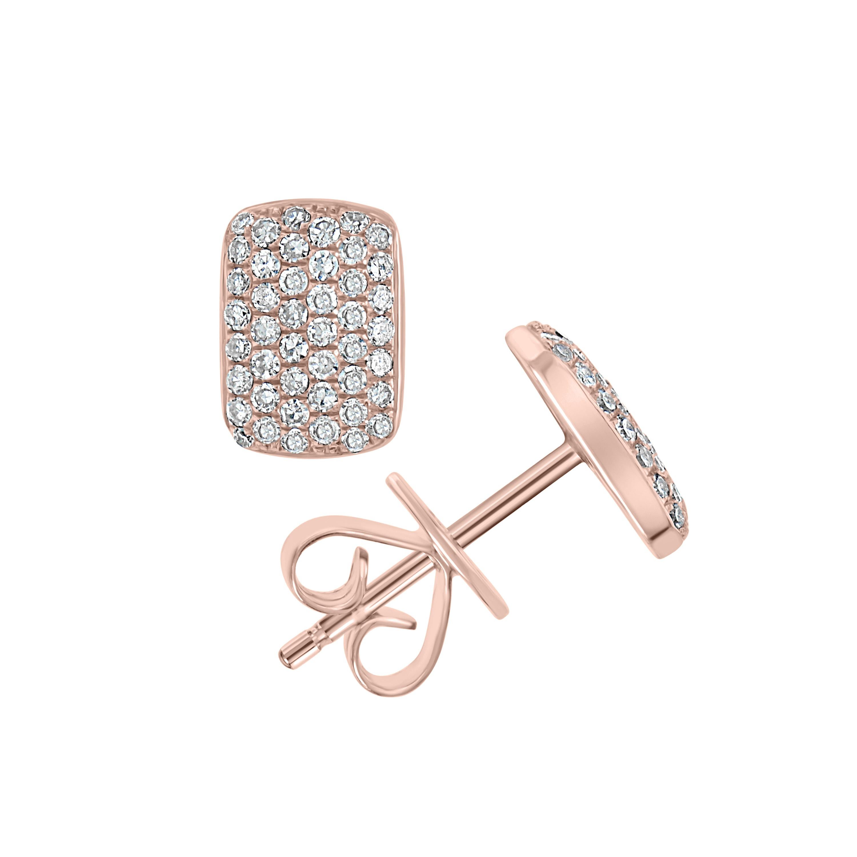 Luxle Diamond Stud Earring in 14 Karat Rose Gold In New Condition In New York, NY