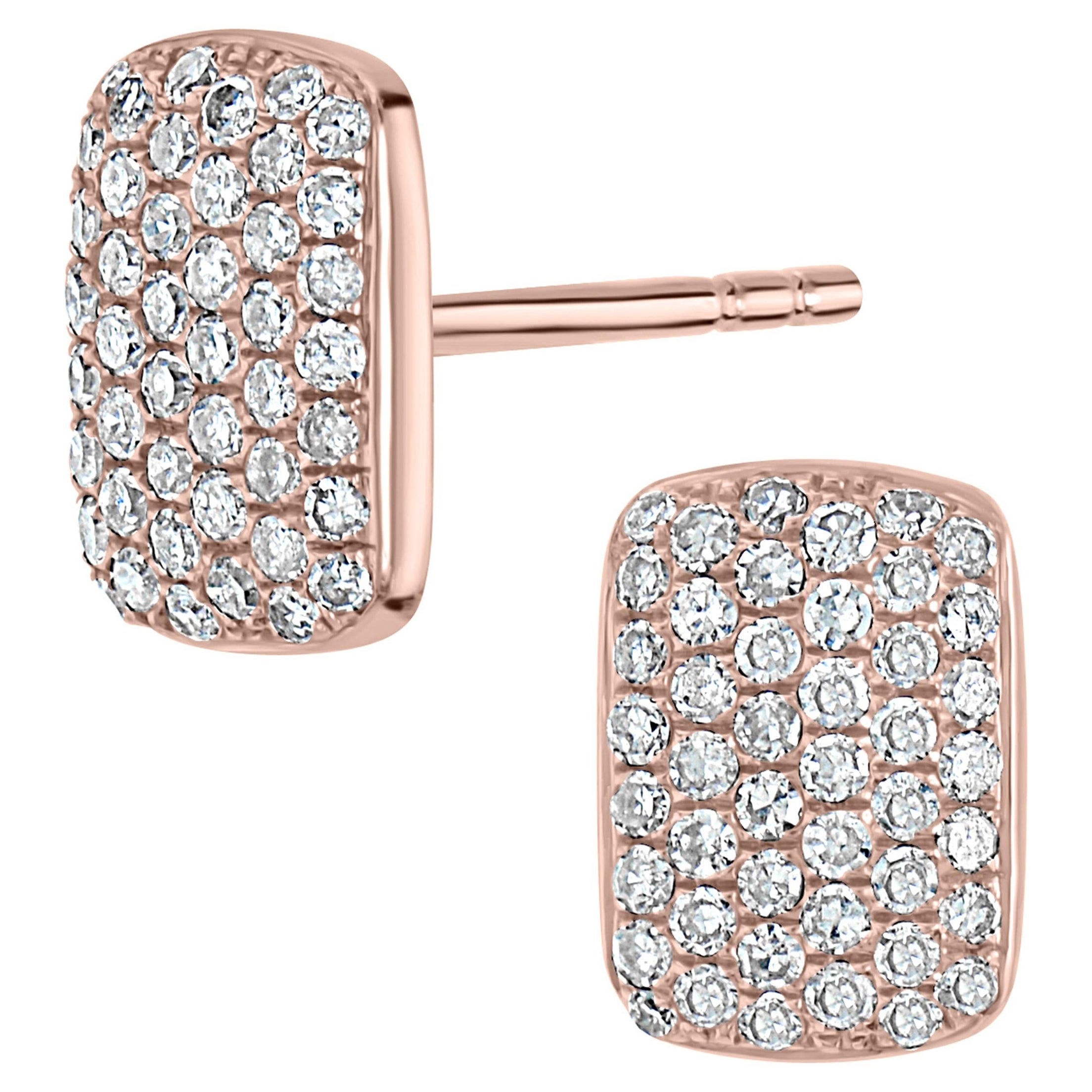 Luxle Diamond Stud Earring in 14 Karat Rose Gold