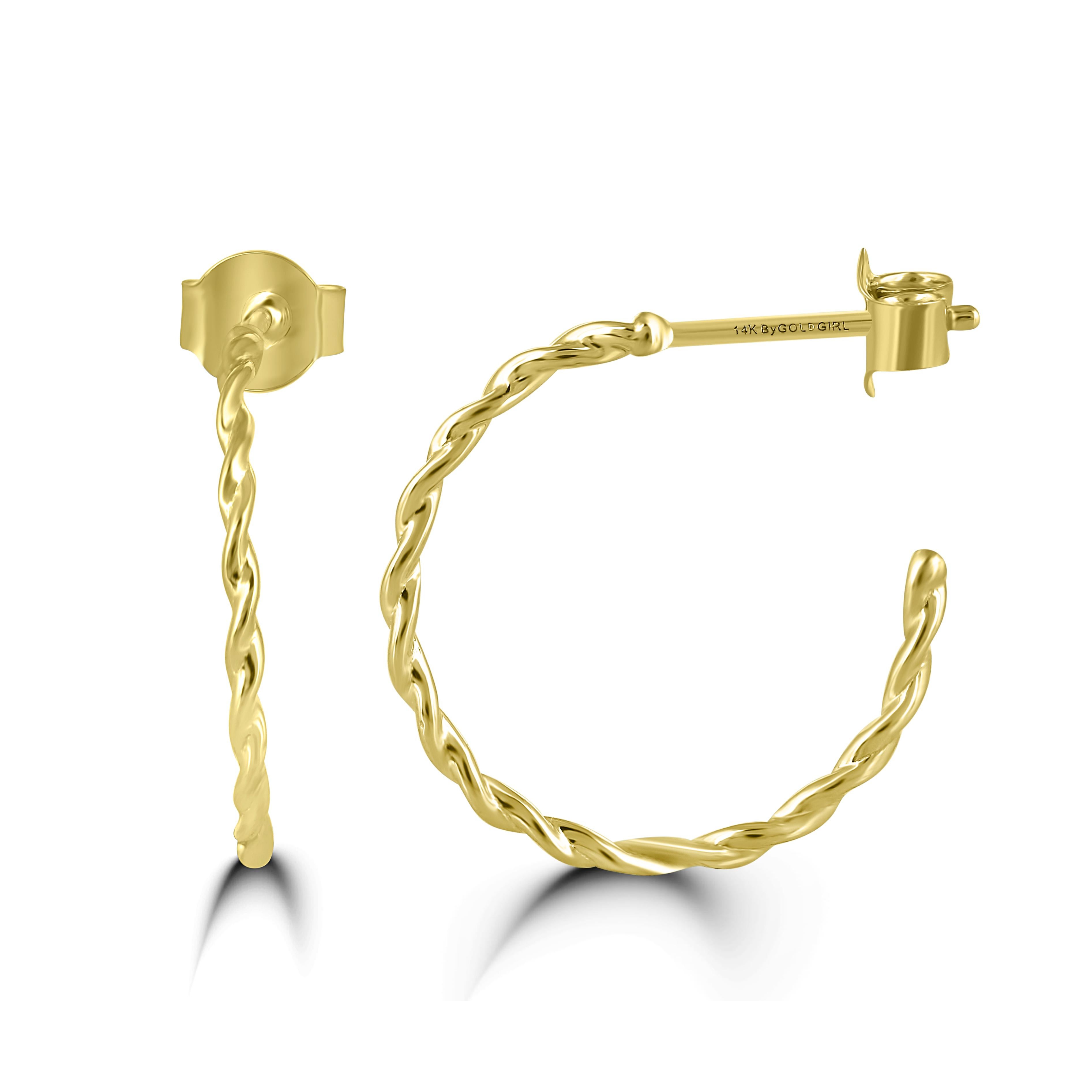 Contemporaneo Luxle Hoop Earrings in 14K Yellow Gold in vendita