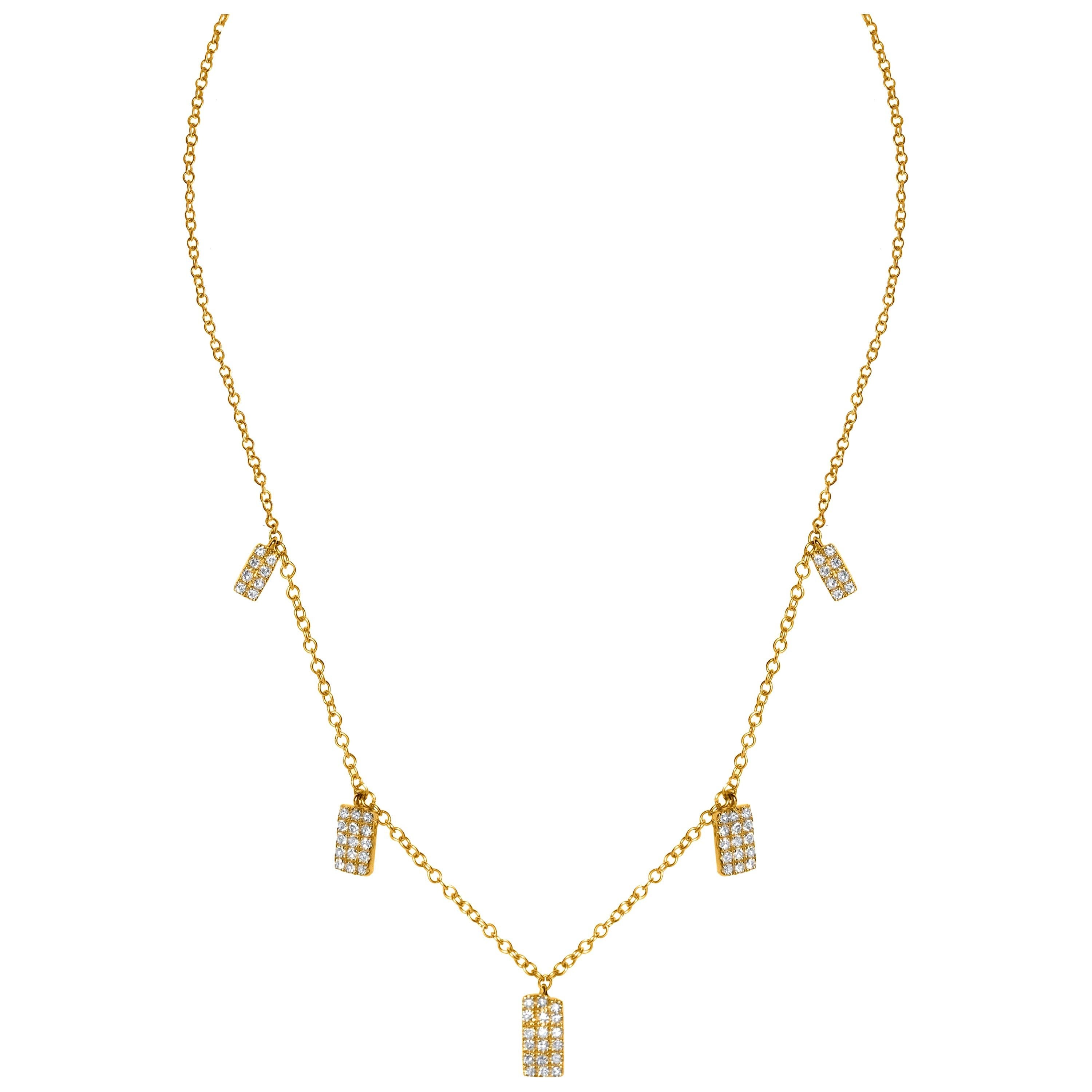 Luxle Collar de Diamantes Naturales de 1/5 Cttw en Oro Amarillo de 14 Kilates