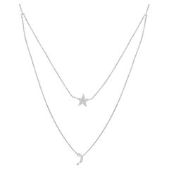 Luxle Natural Diamond Celestial-Inspired Layered Necklace in 14K Gold , 15"