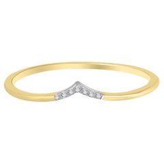 Luxle Natural Diamond Chevron Ring in 14K Gold, Ring Size 7