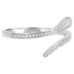 Luxle .175 Cttw Natural Diamond Snake Bypass Ring in 18K White Gold, Ring Size 7