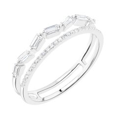Luxle .25 Cttw Natural Diamond Split Shank Band Ring Size 8 in 14k White Gold