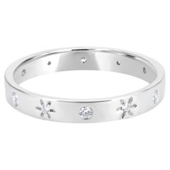 Luxle Round Diamond Band Ring in 18K White Gold