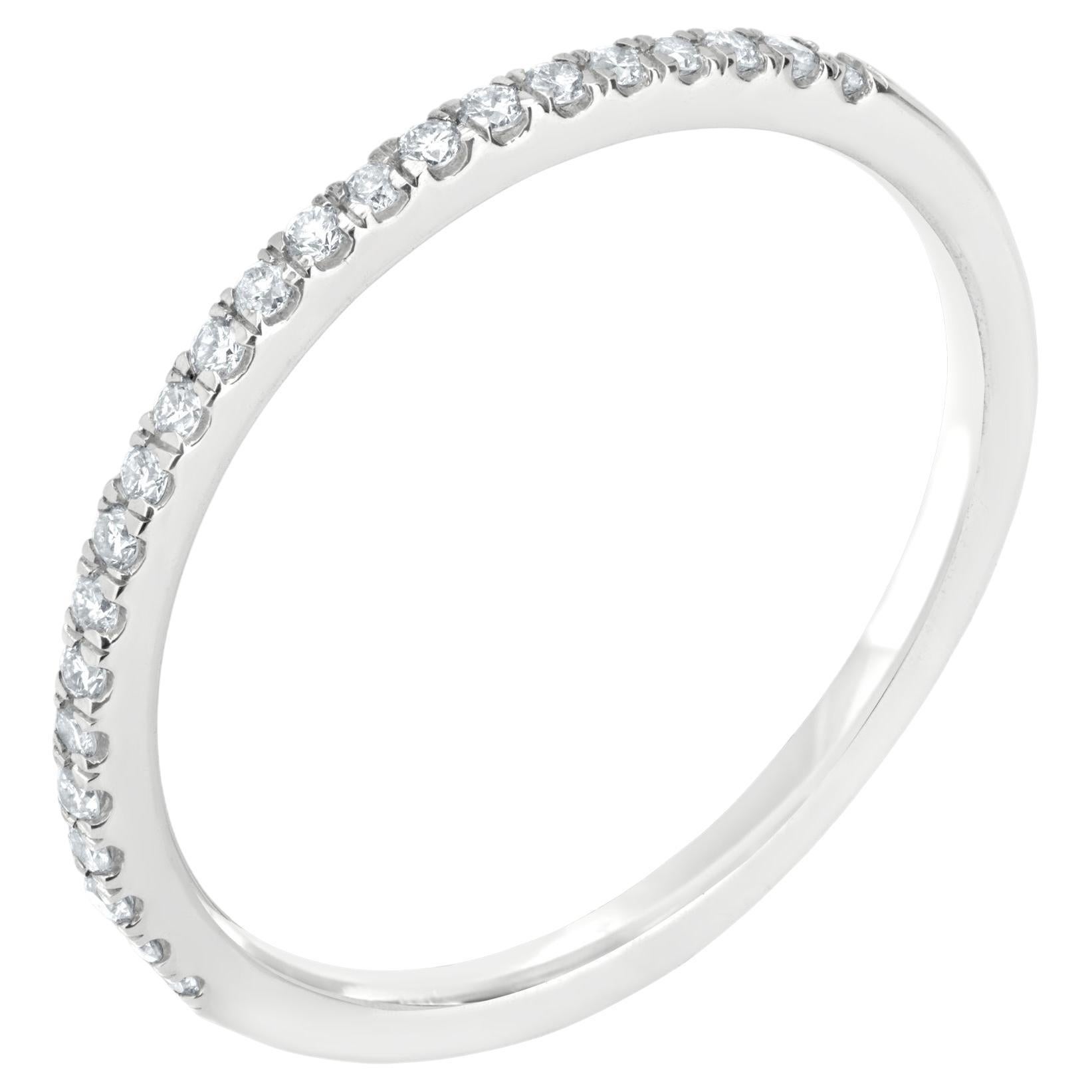 Luxle 1/5th Cttw Natural Diamond Band Ring in 18k White Gold, Size 7