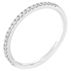 Luxle 1/5th Cttw Natural Diamond Band Ring in 18k White Gold, Size 7