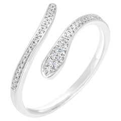 Luxle Round Diamond Bypass Ring in 18k White Gold