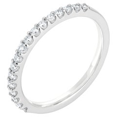 Luxle Round Diamond Engagement Band Ring in 18k White Gold