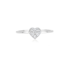 .15 Cttw Natural Diamond Heart Shaped Cluster Ring Size 7 in 18k White Gold
