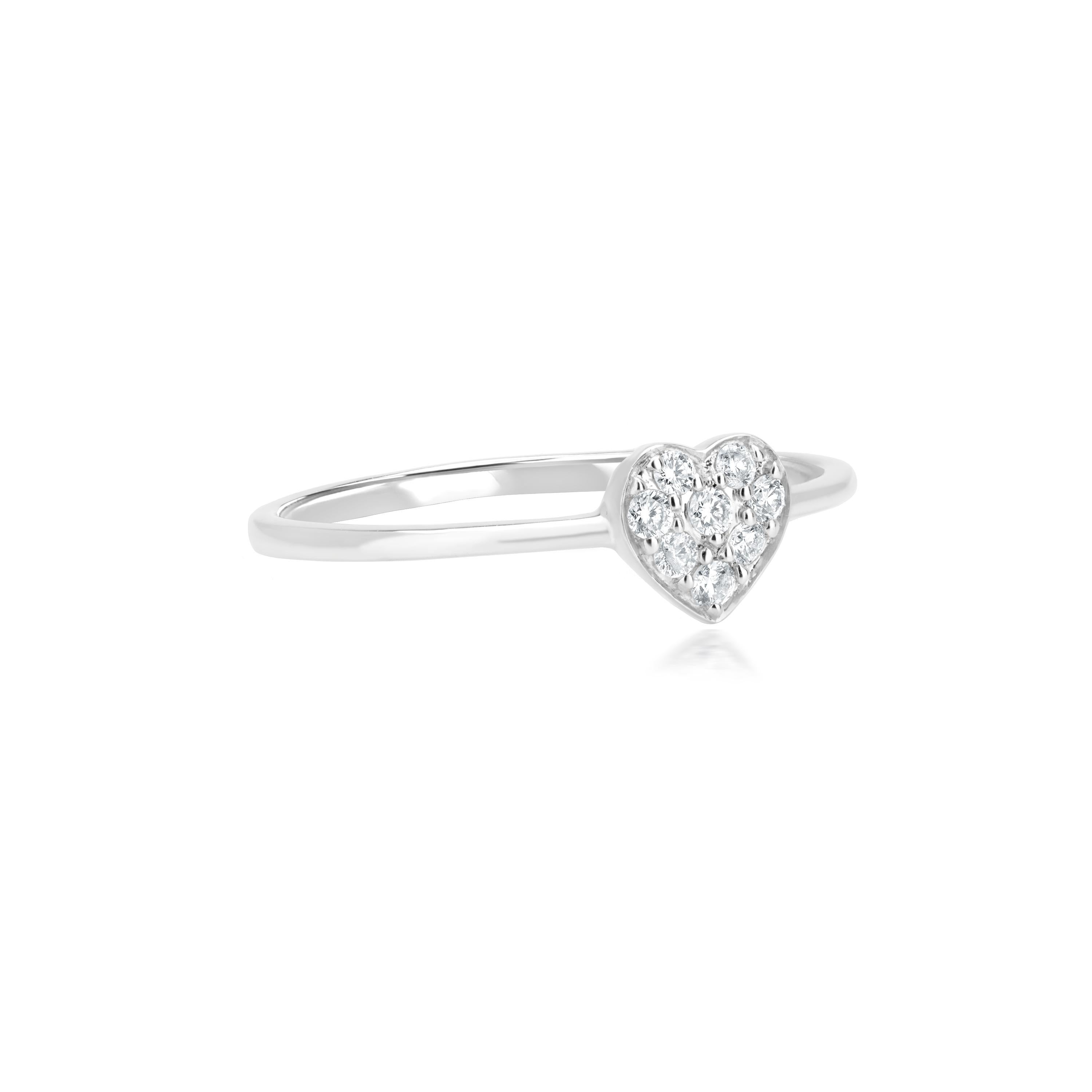 heart ring with diamond in the middle