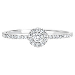 Luxle Round Shaped Diamond Cluster Ring in 18k White Gold