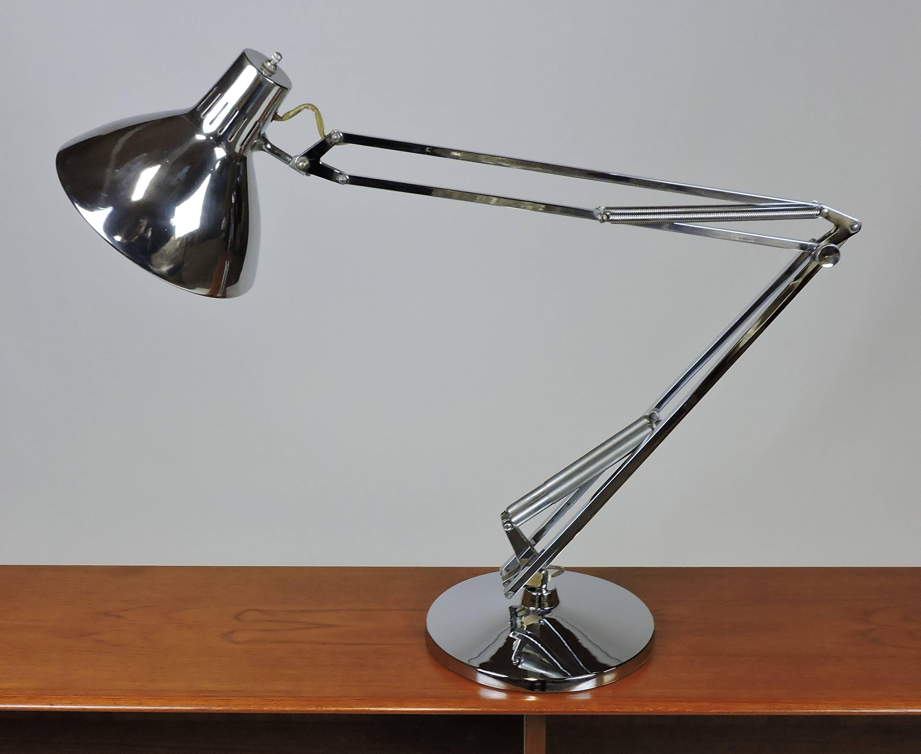 Mid-20th Century Luxo L-1 Articulated Chrome Desk Task Lamp