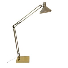 Luxo Style Grasshopper Articulating Floor Lamp Mid Century Modern 1970s Chrome